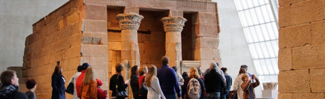 The Temple of Dendur in the Egyptian antiquities section of the Met.